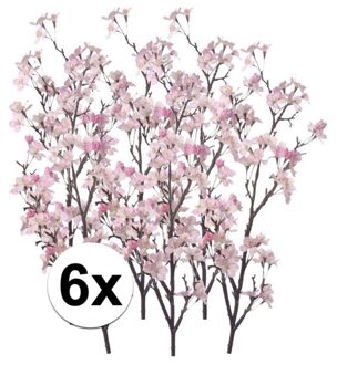 Bellatio Flowers & Plants 6x Appelbloesem roze kunstbloemen 104 cm - Kunstbloemen