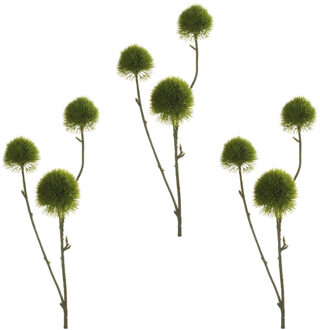 Bellatio Flowers & Plants 6x stuks kunstbloemen anjer takken 58 cm groen