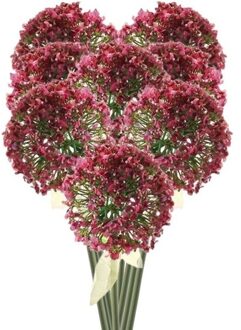 Bellatio Flowers & Plants 8x Roze/rode sierui kunstbloemen 70 cm - Kunstbloemen Paars