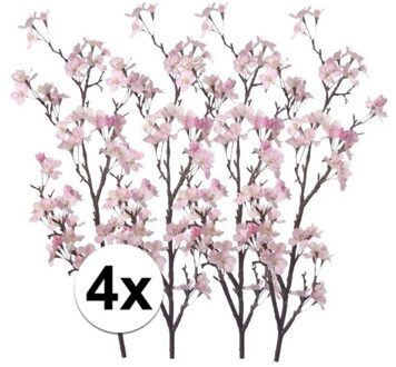 Bellatio Flowers & Plants Appelbloesem takken - 4x - roze - 104 cm - kunststof