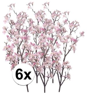 Bellatio Flowers & Plants Appelbloesem takken - 6x - roze - 104 cm - kunststof