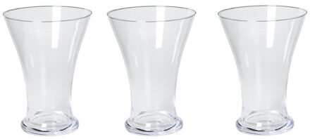Bellatio Flowers & Plants Bellatio Design Vaas - 3x - taps uitlopende vaas - glas - 25 cm - decoratie - bloemenvaas