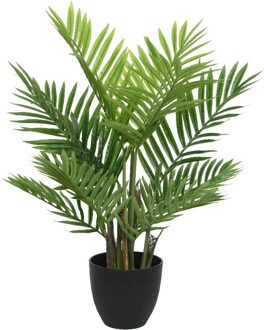 Bellatio Flowers & Plants Bellatio Groene Areca/goudpalm - kunstplant - 73 cm - in zwart pot