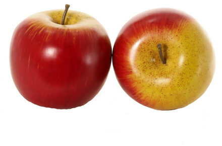 Bellatio Flowers & Plants Bellatio Kunstfruit appel - decoratievrucht - 8 cm - decofruit - sier - fruitschaal