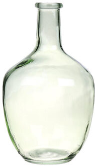 Bellatio Flowers & Plants Fles vaas/vazen Milano 18 x 30 cm transparant lichtgroen glas