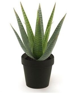 Bellatio Flowers & Plants Groene kunstplant aloe vera succulent plant in pot - Kunstplanten