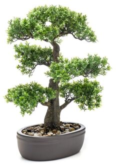 Bellatio Flowers & Plants Groene kunstplant Bonsai plant in pot - Kunstplanten