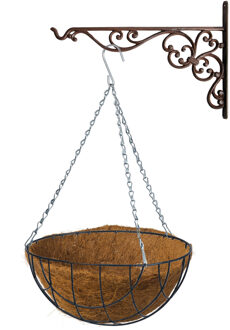 Bellatio Flowers & Plants Hanging basket 30 cm met ijzeren muurhaak en kokos inlegvel