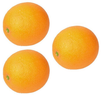 Bellatio Flowers & Plants Kunst sinaasappel - 5x stuks - 8 cm - verzwaard - nepfruit - realistische decoratie