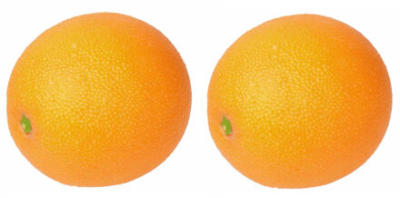 Bellatio Flowers & Plants Kunst sinaasappel - Set van 4x stuks - 8 cm - verzwaard - nepfruit - realistische decoratie