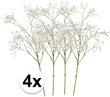 Bellatio Flowers & Plants Kunstbloem Gipskruid - 4x - 68 cm - wit - losse tak - kunst zijdebloem - Gypsophila
