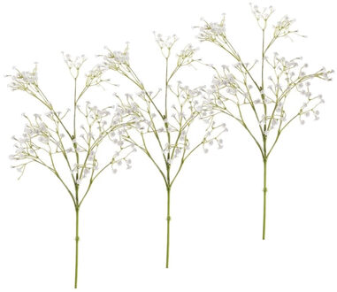Bellatio Flowers & Plants Kunstbloem Gipskruid - Set van 6x stuks - 68 cm - wit - losse tak - kunst zijdebloem - Gypsophila