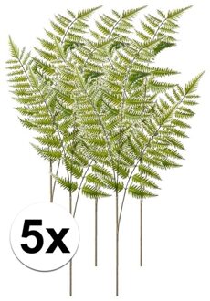 Bellatio Flowers & Plants Kunstplant - 5x - Boomvaren - tak - 85 cm - groen - kunststof decoratie