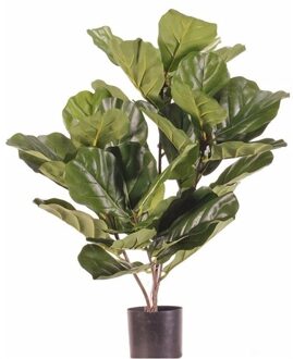 Bellatio Flowers & Plants Kunstplant Ficus 70 cm in pot voor binnen/buiten - Kunstplanten Groen