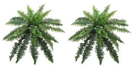 Bellatio Flowers & Plants Kunstplant varen - 2x - groen - kunst kamerplant - 28 cm