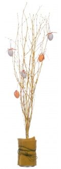 Bellatio Flowers & Plants Kunsttakken - berkentakken - 115 cm - geel - paastakken - paasdecoratie