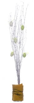 Bellatio Flowers & Plants Kunsttakken - berkentakken - 75 cm - wit - paastakken - paasdecoratie