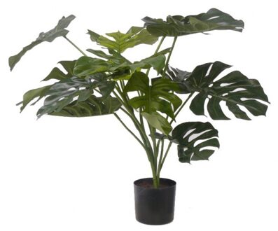 Bellatio Flowers & Plants Monstera Deliciosa kunstplant 85 cm - Kunstplanten Groen