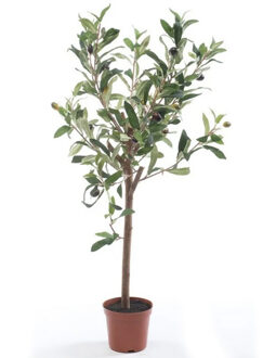 Bellatio Flowers & Plants Namaak olijfboom kunstplant/kunstboom 65 cm in basic bloempot