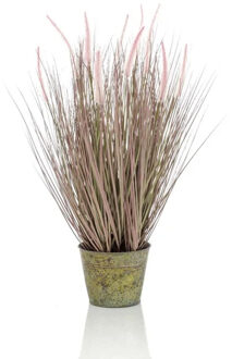 Bellatio Flowers & Plants Pennisetum kunstplant 58 cm met pot - Kunstplanten Groen