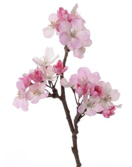 Bellatio Flowers & Plants Roze appelbloesem kunstbloem/tak met 17 bloemetjes 36 cm