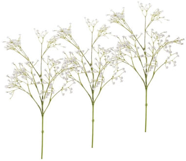 Bellatio Flowers & Plants Set van 7x stuks kunstbloemen Gipskruid takken wit 65 cm