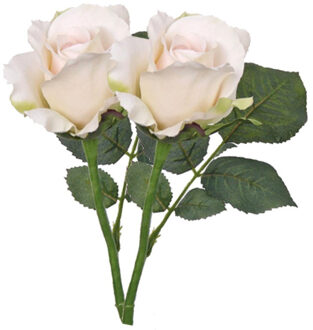 Bellatio Flowers & Plants Topart Kunstbloem - 2x - roos Alice - de luxe - rood - 30 cm - kunststof steel - decoratie