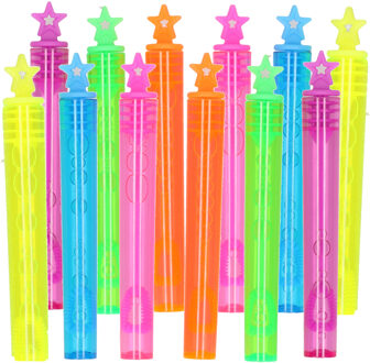 Bellenblaas - 2x stuks - neon kleuren - 4 ml - uitdeel cadeau/kinderfeestje - bruiloft