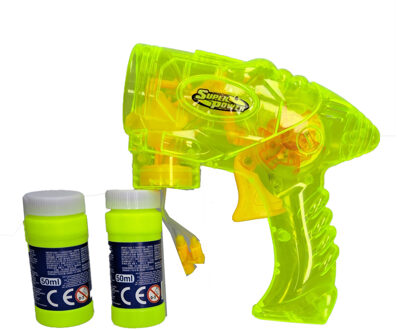 Bellenblaas speelgoed pistool - met vullingen - geel - 15 cm - plastic - bellen blazen