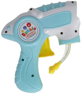 Bellenblaas speelgoed pistool - met vullingen - lichtblauw - 15 cm - plastic - bellen blazen