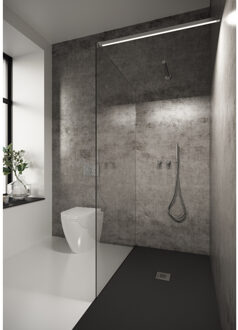 Bellezza Bagno Inloopdouche Bellezza Bagno StabiLight 110x195cm 8 mm Helder Glas Antikalk Inclusief Stabilisatiestang Met Verlichting Chroom Chroom Profiel/Beslag