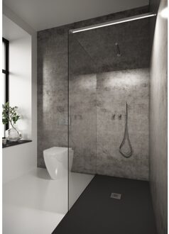 Bellezza Bagno Inloopdouche Bellezza Bagno StabiLight 80x195cm 8 mm Helder Glas Antikalk Inclusief Stabilisatiestang Met Verlichting Chroom Chroom Profiel/Beslag