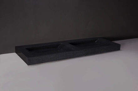 Bellezza Doppio Graniet Gezoet 160,5X51,5X9cm 2Xø36mm