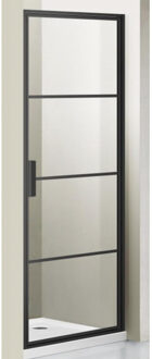 Bellini Douchedeur - 90x200cm - frame lines buitenzijde - anti kalk - mat zwart SAG6211-90B Zwart mat