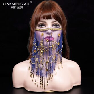 Bellydance Gezicht Sluier Goedkope Vrouwen Indiase Buikdans Gezichtssluier Tribal Buikdans Sluiers Voor 9 Kleuren beschikbaar pruim bloem blauw