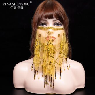 Bellydance Gezicht Sluier Goedkope Vrouwen Indiase Buikdans Gezichtssluier Tribal Buikdans Sluiers Voor 9 Kleuren beschikbaar pruim bloem geel