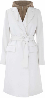Belted Coats Kocca , White , Dames - 2Xl,Xl,L,M,S