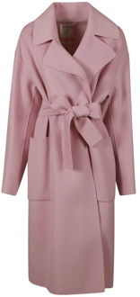 Belted Coats Sportmax , Pink , Dames - S,Xs,2Xs