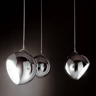 Beluga staal chroom-hanglamp, Ø 14 cm glanzend chroom