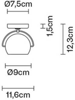 Beluga white plafondlamp direct 1-lamp wit, chroom, glanzend