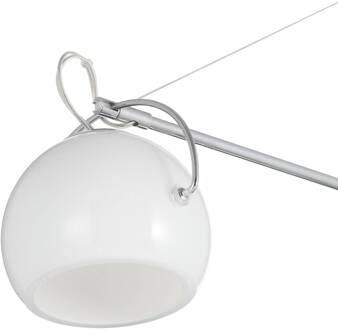 Beluga white wandlamp 1-lamp ausladend wit, chroom, glanzend