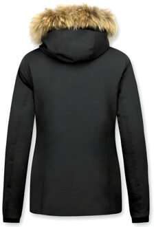 Beluomo Bontjassen winterjas wooly kort Zwart - L