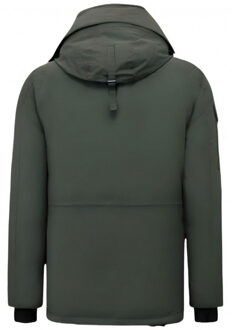 Beluomo Halflange winterjas met capuchon - maat M Groen