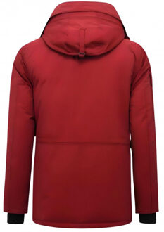 Beluomo Halflange winterjas met capuchon Rood - L