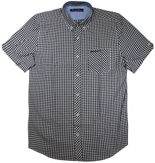 Ben Sherman Geruit Heren Zwart Overhemd