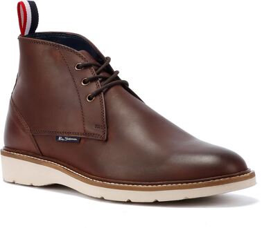 Ben Sherman Hampton Leren Herenlaarzen Bourgondië Rood - EU 44.5 / UK 10