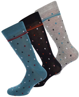 Ben Sherman Heren Gespikkelde Crew Sokken (Set van 3) (Marine/groen/taling) - maat Navy