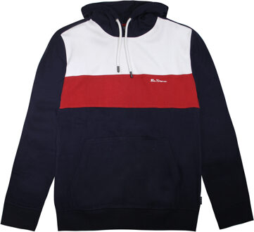 Ben Sherman Heren Navy Hoodie met panelen - maat S