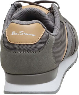 Ben Sherman Heren Owen Logo Trainers (Grijs/Groen/Tan) - maat EU 40.5 / UK 7