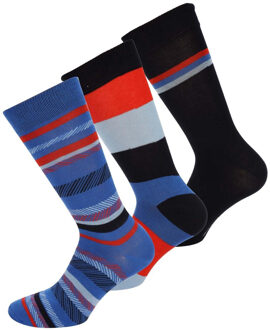 Ben Sherman Herenbemanningsleden Sokken (Pakket van 3) (Marine/Oranje/Zwart) Navy